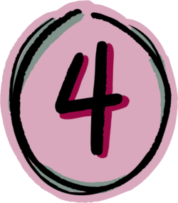 Chiffre quatre dans un cercle.