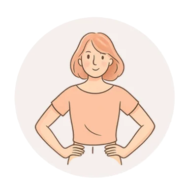 Femme les mains sur les hanches qui semble décidée à prendre une décision.